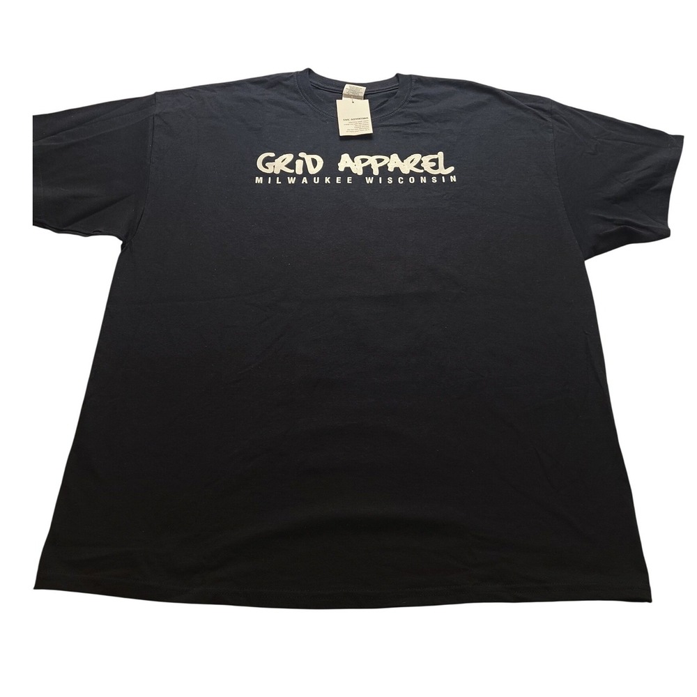 Grid Apparel Milwaukee Wisconsin T-Shirt Mens 2XL‎ Black Gildan Ultra Cotton Tee